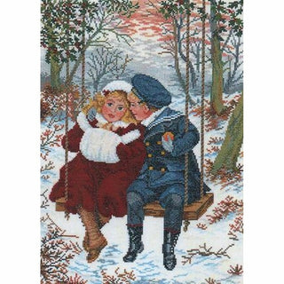 Children on a swing 12-837 linen Eva Rosenstand