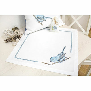 Embroidered tablecloth Blue bird FM017 Luca-S