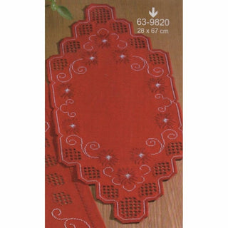 Hardanger Red Embroidery Placemat 63-9820 Permin