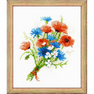 Coquelicots et bleuet 1576 Riolis