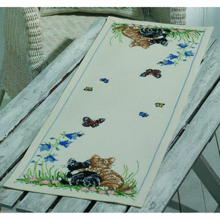 Chemin de table Chatons et papillons 75-3708 Permin of Copenhagen
