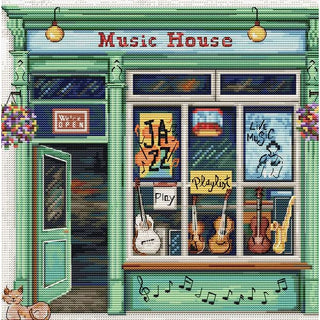 Luca-S B1440 Music House — Kit point de croix compté