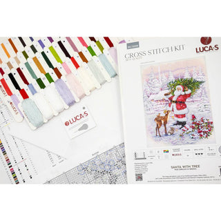 Luca-S BU5098 Père Noël et son sapin — Kit point de croix compté
