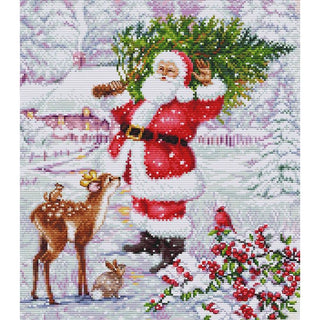 Luca-S BU5098 Père Noël et son sapin — Kit point de croix compté