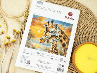 Kit point de croix compté Luca-S BU5109 – Câlin de girafe
