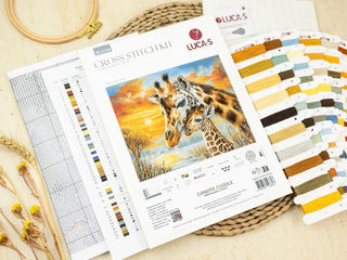 Kit point de croix compté Luca-S BU5109 – Câlin de girafe