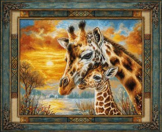 Kit point de croix compté Luca-S BU5109 – Câlin de girafe