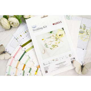 Luca-S W01 Coussin de mariage Rose — Kit point de croix compté