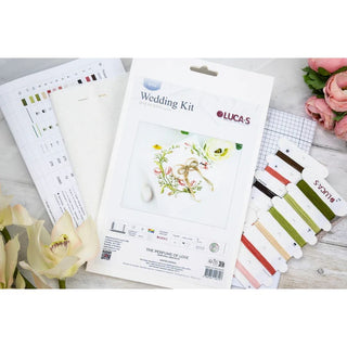 Luca-S W04 Coussin de mariage  Parfum d'amour — Kit point de croix compté