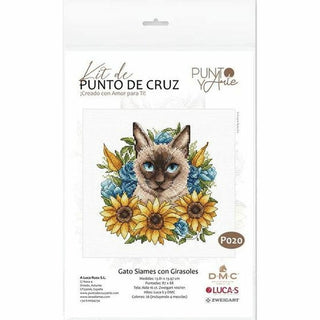 Chat Siamois avec tournesols P020 Ava