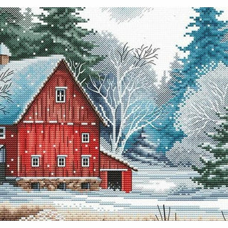 La cabane rouge sous la neige P044 Ava
