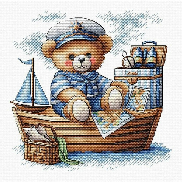 Modèle de point de croix ours en peluche, niveau débutant facile (Modèle - France Modèle de point de croix ours en peluche, niveau débutant facile (Modèle - France
