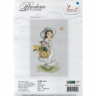 Fillette et son panier de fleurs B1108 LUCA-S