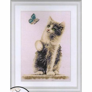 Chat avec papillon DSB013 lin Dutch Stitch Brothers