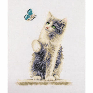 Chat avec papillon DSB013 lin Dutch Stitch Brothers