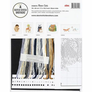 Les trois chats DSB015 Aida noir Dutch Stitch Brothers