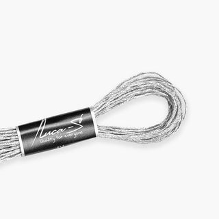 Fils à broder Mouliné effet lumière Argent Luca-S