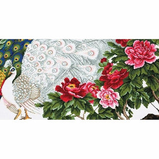 Deux paons parmi les fleurs B462 Luca-S