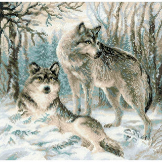 Loups admire la neige 1393 RIOLIS