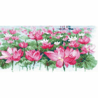 Champ de lotus et pagode 1869 Riolis