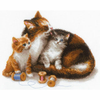 Chat avec des chatons 1811 Riolis