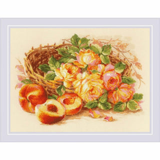 Corbeille de Roses et Pêches 1827 Riolis
