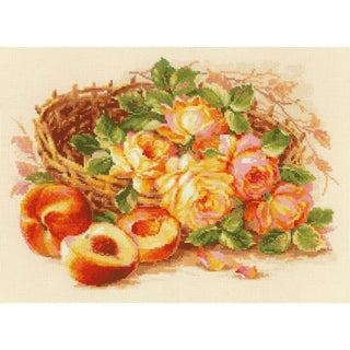 Corbeille de Roses et Pêches 1827 Riolis