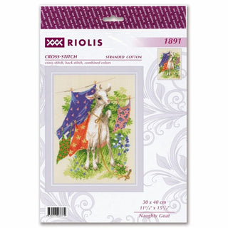 Chèvre coquine kit point croix Riolis 1891