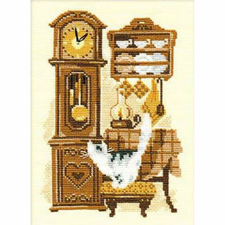 Chat avec horloge - 858 - Riolis