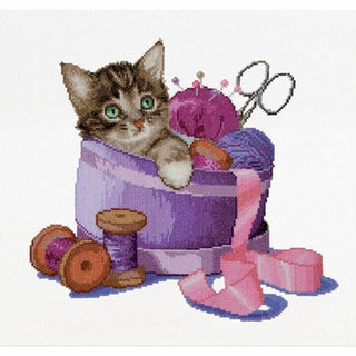 Sewing basket Kitten 736 Aida Thea Gouverneur