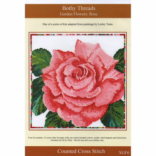 Rose rose XGF6 Bothy Threads Kit point de croix compté